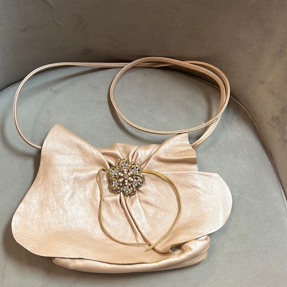 Signed Susan Farber Vintage Pink Leather Purse